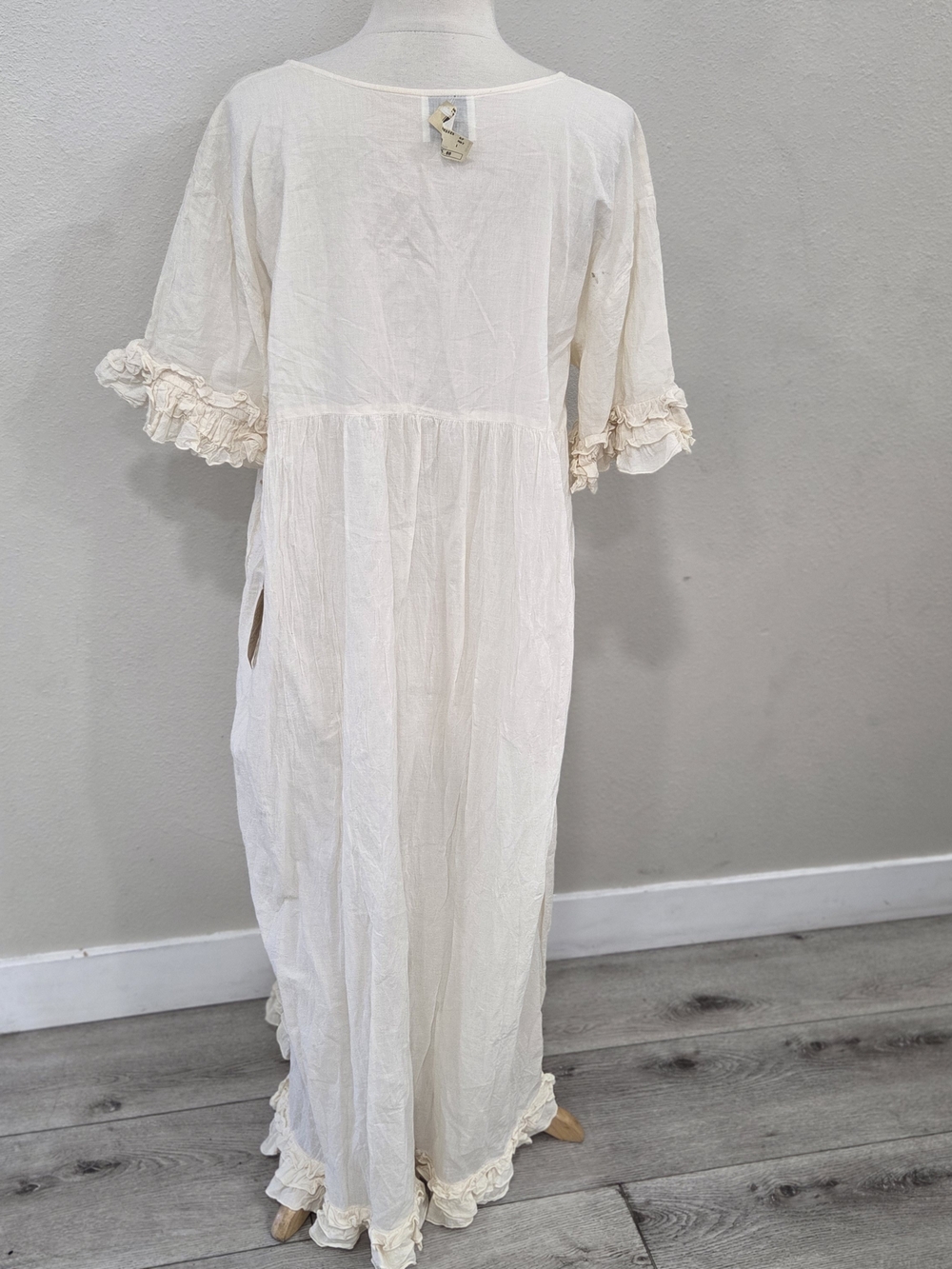 Cream Ruffle-Trim  Dress - Picture 6 of 12